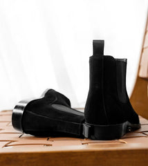 Men’s Black Suede Chelsea Boots – Handmade, Elegant & Comfortable