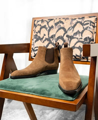Men’s Tan Suede Chelsea Boots – Handmade, Elegant & Comfortable