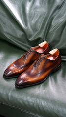 Cognac Brogue Dress Shoes