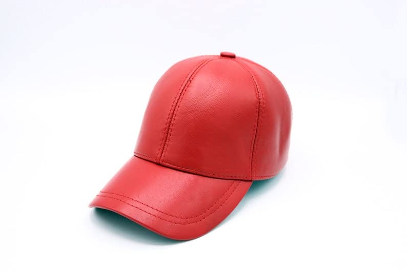 Red Leather Baseball Cap Modesh Rigal