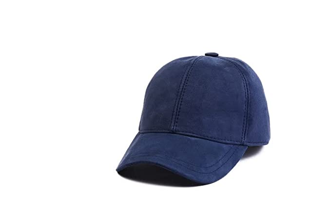 Blue Suede Leather Baseball Cap