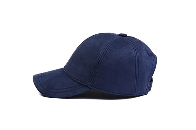 Blue Suede Leather Baseball Cap