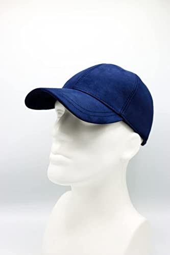 Blue Suede Leather Baseball Cap