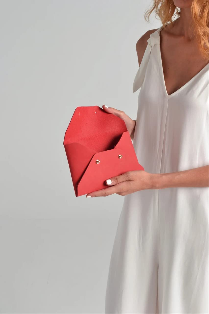 Red discount envelope clutch