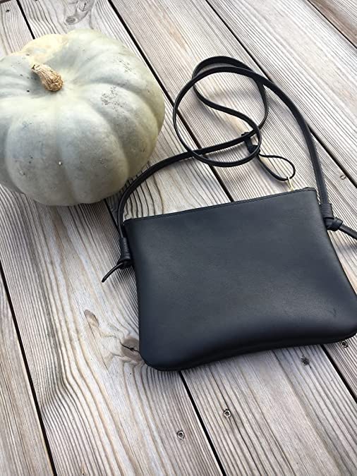 Black leather crossbody bag