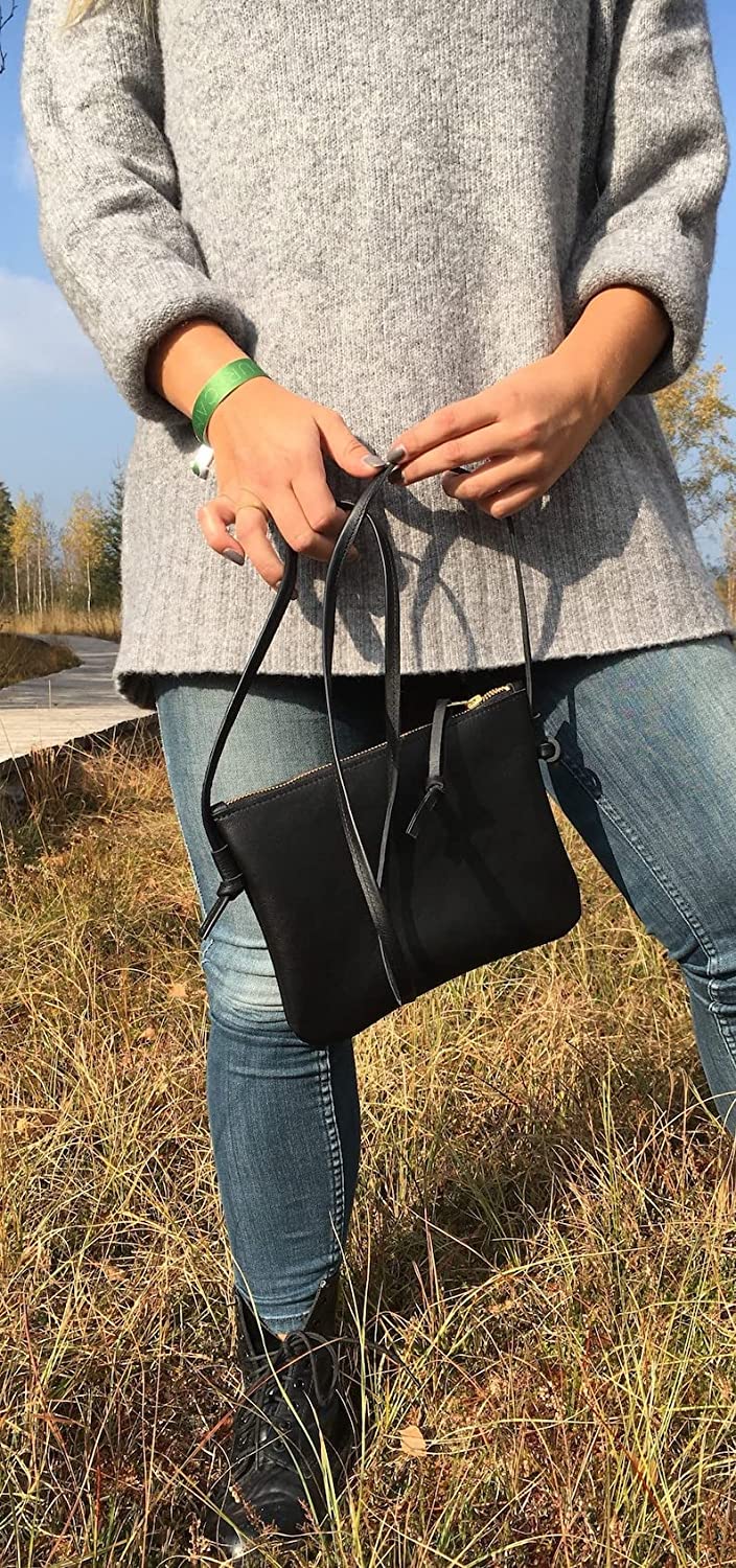 Black leather crossbody bag